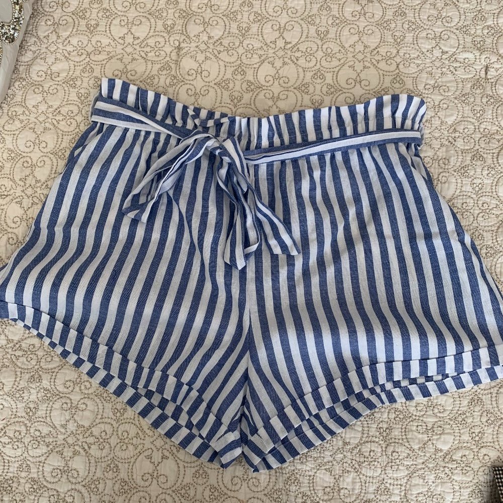 Blue and White Stripped Shorts